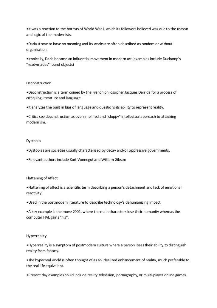 Postmodernism in literature examples image