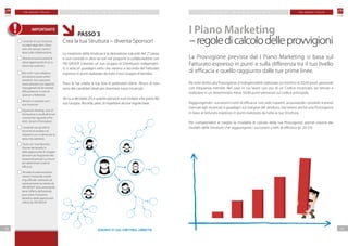 F M G R O U P I TA L I A F M G R O U P I TA L I A
1918
P I A N O M A R K E T I N G P I A N O M A R K E T I N G
Creando la tua Struttura,
ricordati degli altri: il busi-
ness che stai per creare si
basa sulla collaborazione.
Riserva ai tuoi Incaricati le
stesse opportunità di cui tu
stesso hai usufruito.
Non tutti i tuoi collabora-
tori devono essere ottimi
venditori, ma ci possono
essere persone con capacità
manageriali tali da rivestire
efficacemente il ruolo di
Sponsor o Referente.
Rimani in contatto con i
tuoi Incaricati.
Organizza meeting, corsi di
formazione e condividi le tue
conoscenze riguardo a Pro-
dotti, Servizi e Promozioni.
Condividi con gli altri le
tecniche di vendita e di
relazione con il cliente che tu
stesso hai adottato.
Parla con i tuoi Business
Partner dei benefici e
delle opportunità di sviluppo
derivanti da Programmi Mo-
tivazionali pensati su misura
per determinati Livelli di
efficacia.
Ricorda di usare esclusiva-
mente il materiale marke-
ting ufficiale, realizzato ed
espressamente accettato da
FM GROUP. Solo conoscendo
bene l’offerta dell’azienda,
puoi trarre il massimo
beneficio dalle opportunità
offerte da FM GROUP.
ESEMPIO DI UNA STRUTTURA CORRETTA
IMPORTANTE
I Piano Marketing
–regoledicalcolodelleprovvigioni
La Provvigione prevista dal I Piano Marketing si basa sul
Fatturato espresso in punti e sulla differenza tra il tuo livello
di efficacia e quello raggiunto dalle tue prime linee.
Per aver diritto alla Provvigione, è indispensabile realizzare un minimo di 50,00 punti personali
con frequenza mensile. Nel caso in cui lavori con più di un Codice Incaricato, sei tenuto a
realizzare in un determinato mese 50,00 punti personali sul codice principale.
Raggiungendo i successivi Livelli di efficacia, non solo risparmi, acquistando i prodotti a prezzi
riservati agli Incaricati o guadagni sul margine del venduto, ma ottieni anche una Provvigione
in base al fatturato espresso in punti realizzato da tutta la tua Struttura.
Per comprendere al meglio le modalità di calcolo della tua Provvigione, prendi visione dei
modelli delle Strutture che raggiungono i successivi Livelli di efficacia (p. 20-23).
	 PASSO 3
Crea la tua Struttura – diventa Sponsor!
La creazione della struttura è la derivazione naturale del 2° passo
e non consiste in altro se non nel proporre la collaborazione con
FM GROUP. Creando un tuo Gruppo di Distributori indipenden-
ti, ti assicuri guadagni extra che variano a seconda del Fatturato
espresso in punti realizzato da tutto il tuo Gruppo di Vendita.
Poco fa hai creato la tua lista di potenziali clienti. Alcuni di loro
sono dei candidati ideali per diventare nuovi Incaricati.
Sei tu a decidere chi e quante persone vuoi invitare a far parte del
tuo Gruppo. Ricorda, però, di rispettare alcune regole base.
 