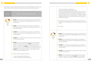 F M G R O U P I TA L I AF M G R O U P I TA L I A
3938
P I A N O M A R K E T I N G P I A N O M A R K E T I N G
3) tutte le Orchidee Oro della Struttura
4) tutte le Orchidee Diamante della Struttura
che non vantano allo stesso tempo una delle qualifiche superiori,
previste dal Club Orchidea o Club delle Stelle. Nel caso in cui all’in-
terno della Struttura ci siano più Orchidee che soddisfano questo
requisito, vengono presi in considerazione per il calcolo i Punti del
Gruppo Personale più vicino al Business Partner per il quale viene
calcolata la Provvigione
	 Somma di Punti di Gruppo Personale di tutti i Business Partner in
prima linea che hanno raggiunto il livello di efficacia pari o inferiore
al 21%
	 Punti liberi
	 60.000 Punti convenzionali per ogni Gruppo con la qualifica di Or-
chidea Perla (a condizione che dalla Regola del Ramo non si evinca
diversamente)
	 90.000 Punti convenzionali per ogni Gruppo con la qualifica di
Orchidea Amaranto (a condizione che dalla Regola del Ramo non si
evinca diversamente)
	 120.000 Punti convenzionali per ogni Gruppo con la qualifica di
Orchidea Oro (a condizione che dalla Regola del Ramo non si evin-
ca diversamente)
	 150.000 Punti convenzionali per ogni Gruppo con almeno la quali-
fica di Orchidea Diamante
	 60.000 Punti convenzionali per ogni 9 Gruppi in prima linea con
la qualifica minima del 21%, oppure 90.000 Punti convenzionali
per ogni 11 Gruppi in prima linea con il livello di efficacia pari o
Qualifiche Metodo di calcolo dei Punti accumulati dalle Star
Al fine di determinare l’ammontare della Provvigione del III Piano Marketing, occorre prima cal-
colare i Punti accumulati dal Business Partner per aver ottenuto determinate qualifiche.
	 60.000 Punti convenzionali per ogni Gruppo con la qualifica di Or-
chidea Perla (a condizione che dalla Regola del Ramo non si evinca
diversamente)
	 90.000 Punti convenzionali per ogni Gruppo con la qualifica di
Orchidea Amaranto (a condizione che dalla Regola del Ramo non si
evinca diversamente)
	 120.000 Punti convenzionali per ogni Gruppo con la qualifica di
Orchidea Oro (a condizione che dalla Regola del Ramo non si evin-
ca diversamente)
	 150.000 Punti convenzionali per ogni Gruppo con almeno la quali-
fica di Orchidea Diamante
	 60.000 Punti convenzionali per ogni 9 Gruppi in prima linea con
la qualifica minima del 21%, oppure 90.000 Punti convenzionali
per ogni 11 Gruppi in prima linea con il livello di efficacia pari o
superiore al 21%, o ancora120.000 Punti convenzionali per ogni 13
Gruppi in prima linea con con la qualifica minima del 21%, oppure
150.000 Punti convenzionali per ogni 15 o più Gruppi in prima
linea con almeno la qualifica del 21%
	 Somma di Punti di Gruppo Personale di:
1) tutte le Orchidee Perla della Struttura
2) tutte le Orchidee Amaranto della Struttura
Jasper
Star
Ametyst
Star
 