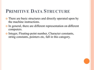 data structure details of types and .ppt