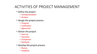 Basics of Project Management and its Functions | PPTX