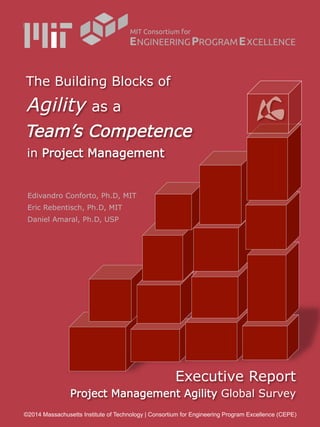 Executive Report
Project Management Agility Global Survey
©2014 Massachusetts Institute of Technology | Consortium for Engineering Program Excellence (CEPE)
Edivandro Conforto, Ph.D, MIT
Eric Rebentisch, Ph.D, MIT
Daniel Amaral, Ph.D, USP
The Building Blocks of
Team’s Competence
Agility as a
in Project Management
 