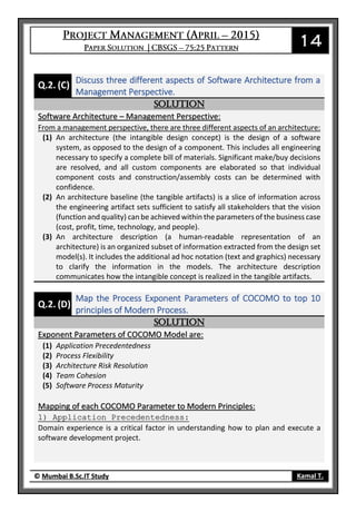 Project Management (April - 2015) [CBSGS - Paper Solution] {Mumbai ...