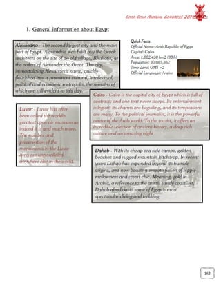 COCA-COLA ANNUAL CONGRESS 2014
162
1. General information about Egypt
 