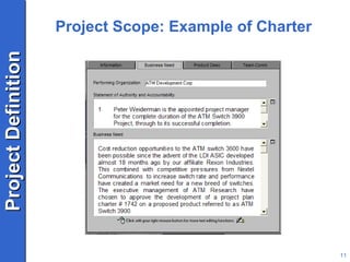 Project Scope: Example of Charter 