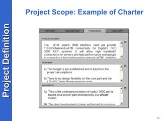 Project Scope: Example of Charter 