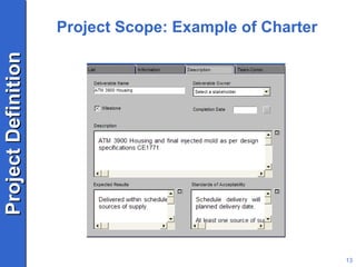 Project Scope: Example of Charter 
