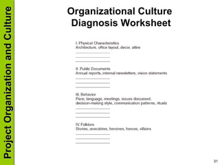 Organizational Culture  Diagnosis Worksheet 