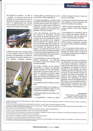 SST en maintenance navale - Analyse des risques et retour d'expérience