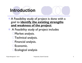 Pm unit ii - feasibility study of project | PDF