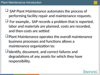 SAP PM (Plant Maintenance) is a core module in SAP that helps ...