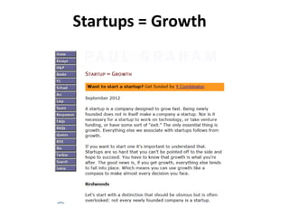 Startups = Growth
 