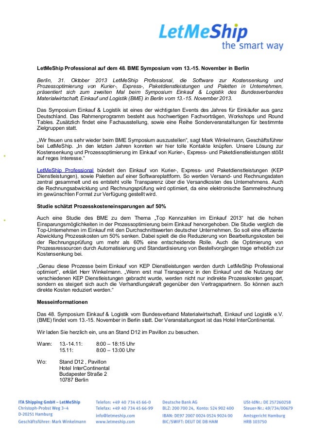 Letmeship Professional Auf Dem 48 Bme Symposium Vom 13 15 November