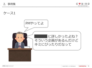 Copyright CYBIRD Co., Ltd. All Rights Reserved. 9
に詳しかったよね？
そういう企画があるんだけど
キミにぴったりだなって
2．事例集
ケース1
PMやってよ
 