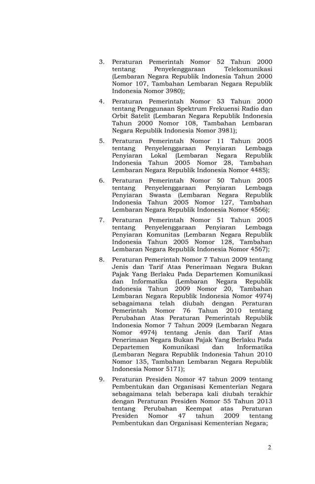 Peraturan Menteri Kominfo No. 28 Tahun 2013 tentang Tata Cara dan