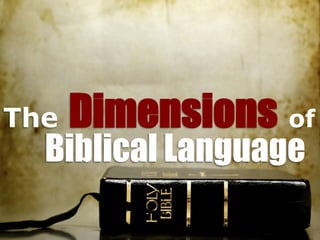 The Dimensions of
Biblical Language
 