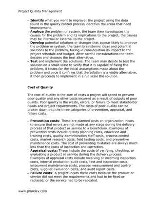 Pm4dev Project Management Pm4 dev project_quality_management | PDF
