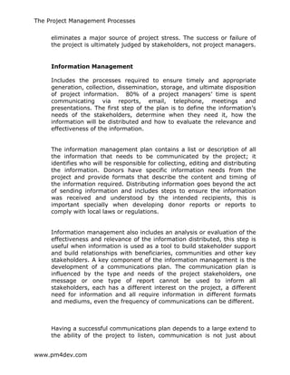 Pm4dev Project Management Pm4 dev the_project_managment_processes | PDF