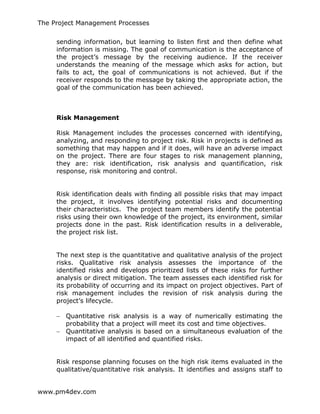 Pm4dev Project Management Pm4 dev the_project_managment_processes | PDF
