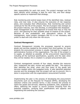 Pm4dev Project Management Pm4 dev the_project_managment_processes | PDF