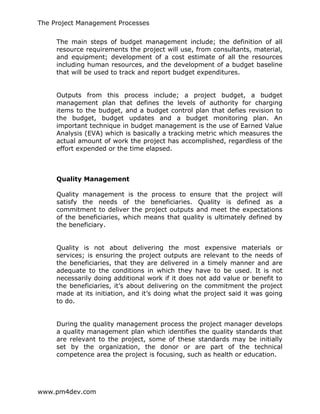 Pm4dev Project Management Pm4 dev the_project_managment_processes | PDF