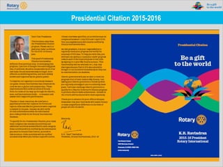 TITLE | 23
Presidential Citation 2015-2016
 
