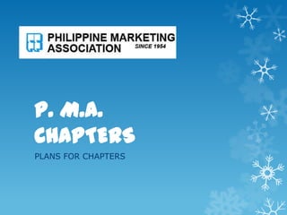 P. M.A.
CHAPTERS
PLANS FOR CHAPTERS
 