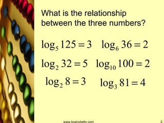 www.brainybetty.com What is the relationship between the three numbers? 