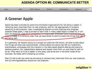 AGENDA OPTION #6: COMMUNICATE BETTER 