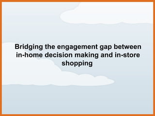 Bridging the engagement gap between
in-home decision making and in-store
shopping

 