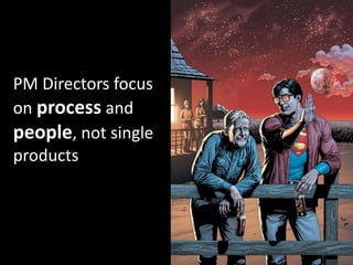 PM Directors focus
on process and
people, not single
products
 