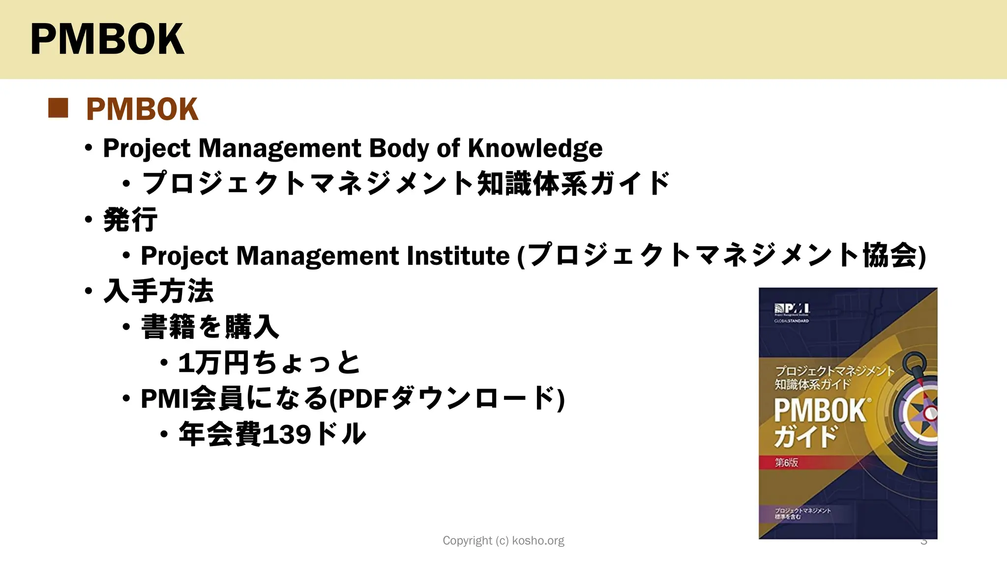 プロジェクトマネージメント入門：1時間で理解するPMBOK introduction