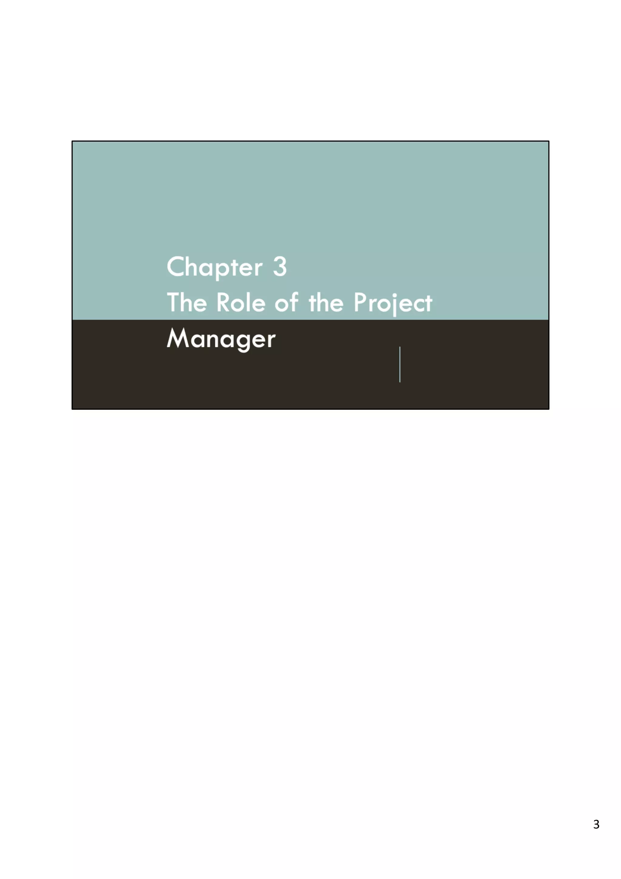 Pmbok 03 the role of the project manager | PDF