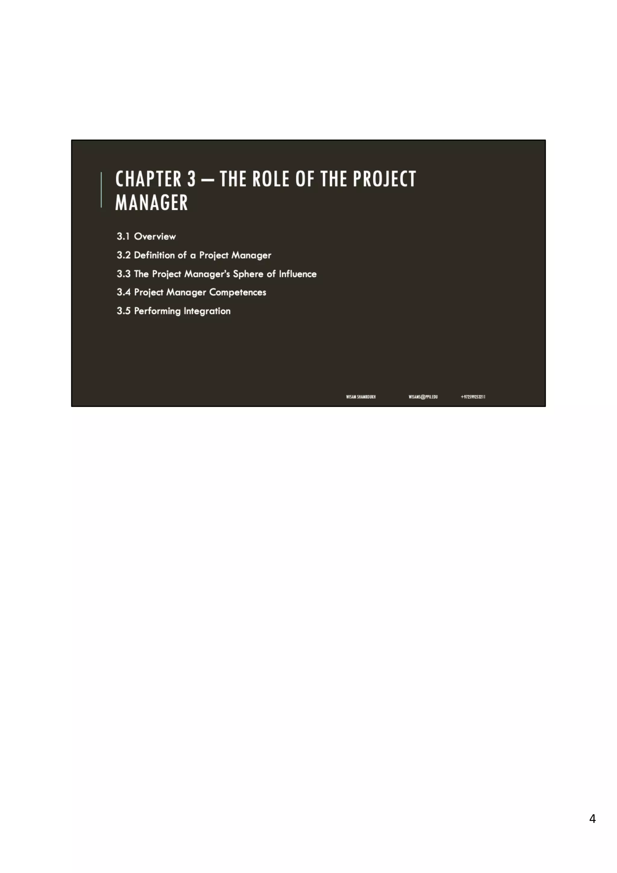 Pmbok 03 the role of the project manager | PDF