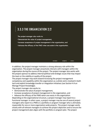 Pmbok 03 the role of the project manager | PDF