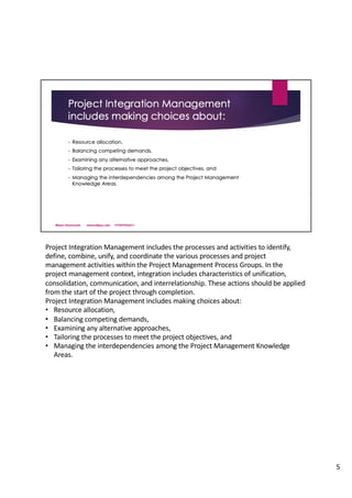 Pmbok 04 project integration management | PDF