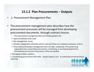 Pmbok 4th edition chapter 12 - Project Procurement Management | PDF
