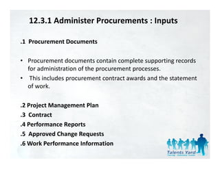 Pmbok 4th edition chapter 12 - Project Procurement Management | PDF