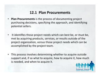 Pmbok 4th edition chapter 12 - Project Procurement Management | PDF