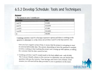 6.5.2 Develop Schedule: Tools and Techniques
 