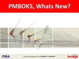 Project Management from STRATEGY to DELIVERY*
WELCOMEPMBOK5, Whats New?
 