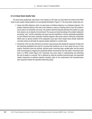 170 ©2013 Project Management Institute. A Guide to the Project Management Body of Knowledge (PMBOK®
Guide) – Fifth Edition
6 - PROJECT TIME MANAGEMENT
Analogous estimating is generally less costly and less time consuming than other techniques, but it is also
less accurate. Analogous duration estimates can be applied to a total project or to segments of a project and may
be used in conjunction with other estimating methods. Analogous estimating is most reliable when the previous
activities are similar in fact and not just in appearance, and the project team members preparing the estimates
have the needed expertise.
6.5.2.3 Parametric Estimating
Parametric estimating is an estimating technique in which an algorithm is used to calculate cost or duration
based on historical data and project parameters. Parametric estimating uses a statistical relationship between
historical data and other variables (e.g., square footage in construction) to calculate an estimate for activity
parameters, such as cost, budget, and duration.
Activity durations can be quantitatively determined by multiplying the quantity of work to be performed by labor
hours per unit of work. For example, activity duration on a design project is estimated by the number of drawings
multiplied by the number of labor hours per drawing, or on a cable installation, the meters of cable multiplied by the
number of labor hours per meter. For example, if the assigned resource is capable of installing 25 meters of cable
per hour, the duration required to install 1,000 meters is 40 hours. (1,000 meters divided by 25 meters per hour).
This technique can produce higher levels of accuracy depending upon the sophistication and underlying data
built into the model. Parametric time estimates can be applied to a total project or to segments of a project, in
conjunction with other estimating methods.
6.5.2.4 Three-Point Estimating
The accuracy of single-point activity duration estimates may be improved by considering estimation uncertainty
and risk. This concept originated with the program evaluation and review technique (PERT). PERT uses three
estimates to define an approximate range for an activity’s duration:
s Most likely (tM). This estimate is based on the duration of the activity, given the resources likely to be
assigned, their productivity, realistic expectations of availability for the activity, dependencies on other
participants, and interruptions.
t Optimistic (tO). The activity duration based on analysis of the best-case scenario for the activity.
t Pessimistic (tP). The activity duration based on analysis of the worst-case scenario for the activity.
 