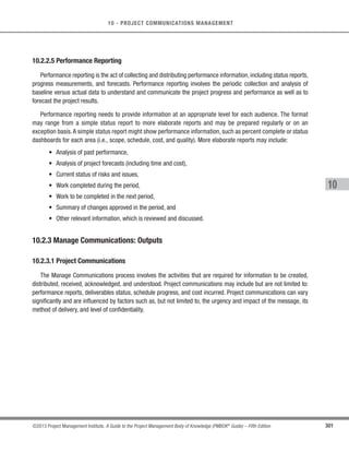 205
©2013 Project Management Institute. A Guide to the Project Management Body of Knowledge (PMBOK®
Guide) – Fifth Edition
7 - PROJECT COST MANAGEMENT
7
Analogous cost estimating is generally less costly and less time consuming than other techniques, but it is also
generally less accurate. Analogous cost estimates can be applied to a total project or to segments of a project, in
conjunction with other estimating methods. Analogous estimating is most reliable when the previous projects are
similar in fact and not just in appearance, and the project team members preparing the estimates have the needed
expertise.
7.2.2.3 Parametric Estimating
Parametric estimating uses a statistical relationship between relevant historical data and other variables (e.g.,
square footage in construction) to calculate a cost estimate for project work. This technique can produce higher
levels of accuracy depending upon the sophistication and underlying data built into the model. Parametric cost
estimates can be applied to a total project or to segments of a project, in conjunction with other estimating methods.
7.2.2.4 Bottom-Up Estimating
Bottom-up estimating is a method of estimating a component of work. The cost of individual work packages or
activities is estimated to the greatest level of specified detail.The detailed cost is then summarized or “rolled up” to
higher levels for subsequent reporting and tracking purposes. The cost and accuracy of bottom-up cost estimating
are typically influenced by the size and complexity of the individual activity or work package.
7.2.2.5 Three-Point Estimating
The accuracy of single-point activity cost estimates may be improved by considering estimation uncertainty and
risk and using three estimates to define an approximate range for an activity’s cost:
s Most likely (cM). The cost of the activity, based on realistic effort assessment for the required work and
any predicted expenses.
t Optimistic (cO). The activity cost based on analysis of the best-case scenario for the activity.
t Pessimistic (cP). The activity cost based on analysis of the worst-case scenario for the activity.
 
