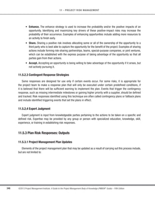 243
©2013 Project Management Institute. A Guide to the Project Management Body of Knowledge (PMBOK®
Guide) – Fifth Edition
8 - PROJECT QUALITY MANAGEMENT
8
Inputs Tools  Techniques Outputs
.1 Quality management plan
.2 Process improvement
plan
.3 Quality metrics
.4 Quality control
measurements
.5 Project documents
.1 Quality management and
control tools
.2 Quality audits
.3 Process analysis
.1 Change requests
.2 Project management plan
updates
.3 Project documents
updates
.4 Organizational process
assets updates
Figure 8-8. Perform Quality Assurance: Inputs, Tools  Techniques, and Outputs
Project Quality Management
8.2
Perform Quality
Assurance
8.1
Plan Quality
Management
8.3
Control
Quality
P
	
 
		
 	
Q 