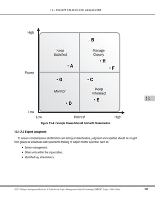 276 ©2013 Project Management Institute. A Guide to the Project Management Body of Knowledge (PMBOK®
Guide) – Fifth Edition
9 - PROJECT HUMAN RESOURCE MANAGEMENT
9.3.2.3 Team-Building Activities
Team-building activities can vary from a 5-minute agenda item in a status review meeting to an off-site,
professionally facilitated experience designed to improve interpersonal relationships.The objective of team-building
activities is to help individual team members work together effectively. Team-building strategies are particularly
valuable when team members operate from remote locations without the benefit of face-to-face contact. Informal
communication and activities can help in building trust and establishing good working relationships.
As an ongoing process, team building is crucial to project success. While team building is essential during the
initial stages of a project, it is a never-ending process. Changes in a project environment are inevitable, and to
manage them effectively, a continued or a renewed team-building effort should be applied. The project manager
should continually monitor team functionality and performance to determine if any actions are needed to prevent
or correct various team problems.
One of the models used to describe team development is the Tuckman ladder (Tuckman, 1965; Tuckman 
Jensen, 1977), which includes five stages of development that teams may go through. Although it’s common for
these stages to occur in order, it’s not uncommon for a team to get stuck in a particular stage or slip to an earlier
stage. Projects with team members who worked together in the past may skip a stage.
t Forming. This phase is where the team meets and learns about the project and their formal roles and
responsibilities. Team members tend to be independent and not as open in this phase.
t Storming. During this phase, the team begins to address the project work, technical decisions, and the
project management approach. If team members are not collaborative and open to differing ideas and
perspectives, the environment can become counterproductive.
t Norming. In the norming phase, team members begin to work together and adjust their work habits and
behaviors to support the team. The team learns to trust each other.
t Performing. Teams that reach the performing stage function as a well-organized unit. They are
interdependent and work through issues smoothly and effectively.
t Adjourning. In the adjourning phase, the team completes the work and moves on from the project.
This typically occurs when staff is released from the project as deliverables are completed or as part of
carrying out the Close Project or Phase process (Section 4.6).
The duration of a particular stage depends upon team dynamics, team size, and team leadership. Project
managers should have a good understanding of team dynamics in order to move their team members through all
stages in an effective manner.
 