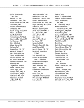 351
©2013 Project Management Institute. A Guide to the Project Management Body of Knowledge (PMBOK®
Guide) – Fifth Edition
11 - PROJECT RISK MANAGEMENT
11
11.6.1.3 Work Performance Data
Described in Section 4.3.3.2. Work performance data related to various performance results possibly impacted
by risks includes, but is not limited to:
s Deliverable status,
s Schedule progress, and
s Costs incurred.
11.6.1.4 Work Performance Reports
Described in Section 4.4.3.2. Work performance reports take information from performance measurements
and analyze it to provide project work performance information including variance analysis, earned value data, and
forecasting data. These data points could be impactful in controlling performance related risks.
11.6.2 Control Risks: Tools and Techniques
11.6.2.1 Risk Reassessment
Control Risks often results in identification of new risks, reassessment of current risks, and the closing of risks
that are outdated. Project risk reassessments should be regularly scheduled. The amount and detail of repetition
that are appropriate depends on how the project progresses relative to its objectives.
11.6.2.2 Risk Audits
Risk audits examine and document the effectiveness of risk responses in dealing with identified risks and their
root causes, as well as the effectiveness of the risk management process. The project manager is responsible for
ensuring that risk audits are performed at an appropriate frequency, as defined in the project’s risk management
plan. Risk audits may be included during routine project review meetings, or the team may choose to hold separate
risk audit meetings.The format for the audit and its objectives should be clearly defined before the audit is conducted.
 