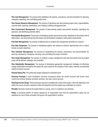 388 ©2013 Project Management Institute. A Guide to the Project Management Body of Knowledge (PMBOK®
Guide) – Fifth Edition
12 - PROJECT PROCUREMENT MANAGEMENT
12.4.1 Close Procurements: Inputs
12.4.1.1 Project Management Plan
Described in Section 4.2.3.1.The project management plan contains the procurement management plan, which
provides the details and guidelines for closing out procurements.
12.4.1.2 Procurement Documents
To close the contract, all procurement documentation is collected, indexed, and filed. Information on contract
schedule, scope, quality, and cost performance along with all contract change documentation, payment records,
and inspection results are cataloged. This information can be used for lessons learned information and as a basis
for evaluating contractors for future contracts.
12.4.2 Close Procurements: Tools and Techniques
12.4.2.1 Procurement Audits
A procurement audit is a structured review of the procurement process originating from the Plan Procurement
Management process through Control Procurements. The objective of a procurement audit is to identify successes
and failures that warrant recognition in the preparation or administration of other procurement contracts on the
project, or on other projects within the performing organization.
12.4.2.2 Procurement Negotiations
In all procurement relationships, the final equitable settlement of all outstanding issues, claims, and disputes by
negotiation is a primary goal. Whenever settlement cannot be achieved through direct negotiation, some form of
alternative dispute resolution (ADR) including mediation or arbitration may be explored.When all else fails, litigation
in the courts is the least desirable option.
 