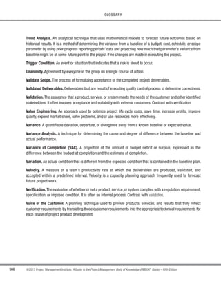 400 ©2013 Project Management Institute. A Guide to the Project Management Body of Knowledge (PMBOK®
Guide) – Fifth Edition
13 - PROJECT STAKEHOLDER MANAGEMENT
Plan Stakeholder Management identifies how the project will affect stakeholders, which then allows the
project manager to develop various ways to effectively engage stakeholders in the project, to manage their
expectations,and to ultimately achieving the project objectives.Stakeholder management is more than improving
communications and requires more than managing a team. Stakeholder management is about creation and
maintenance of relationships between the project team and stakeholders, with the aim to satisfy their respective
needs and requirements within project boundaries.
This process generates the stakeholder management plan, which contains detailed plans on how effective
stakeholder management can be realized.As the project progresses,the membership of the stakeholder community
and required level of engagement may change, therefore, stakeholder management planning is an iterative process
that is reviewed on a regular basis by the project manager.
13.2.1 Plan Stakeholder Management: Inputs
13.2.1.1 Project Management Plan
Described in Section 4.2.3.1. The information used for the development of the stakeholder management plan
includes, but is not limited to:
s Life cycle selected for the project and the processes that will be applied to each phase;
s Description of how work will be executed to accomplish the project objectives;
s Description of how human resources requirements will be met and how roles and responsibilities,
reporting relationships, and staffing management will be addressed and structured for the project;
s Change management plan that documents how changes will be monitored and controlled; and
s Need and techniques for communication among stakeholders.
13.2.1.2 Stakeholder Register
Described in Section 13.1.3.1. The stakeholder register provides the information needed to plan appropriate
ways to engage project stakeholders.
 