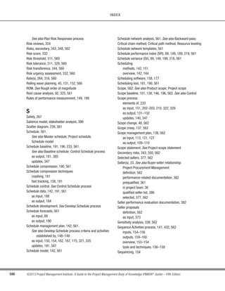 415
©2013 Project Management Institute. A Guide to the Project Management Body of Knowledge (PMBOK®
Guide) – Fifth Edition
13 - PROJECT STAKEHOLDER MANAGEMENT
13
13.4.3.5 Organizational Process Assets Updates
The organizational process assets, which may be updated include, but are not limited to:
t Stakeholder notifications.Information may be provided to stakeholders about resolved issues,approved
changes, and general project status.
t Project reports. Formal and informal project reports describe project status and include lessons learned,
issue logs, project closure reports, and outputs from other Knowledge Areas (Sections 4-12).
t Project presentations. Information formally or informally provided by the project team to any or all
project stakeholders.
t Project records.Project records include correspondence,memos,meeting minutes,and other documents
describing the project.
t Feedback from stakeholders. Information received from stakeholders concerning project operations
can be distributed and used to modify or improve future performance of the project.
t Lessons learned documentation. Documentation includes the root cause analysis of issues faced,
reasoning behind the corrective action chosen, and other types of lessons learned about stakeholder
management. Lessons learned are documented and distributed so that they become part of the historical
database for both the project and the performing organization.
 