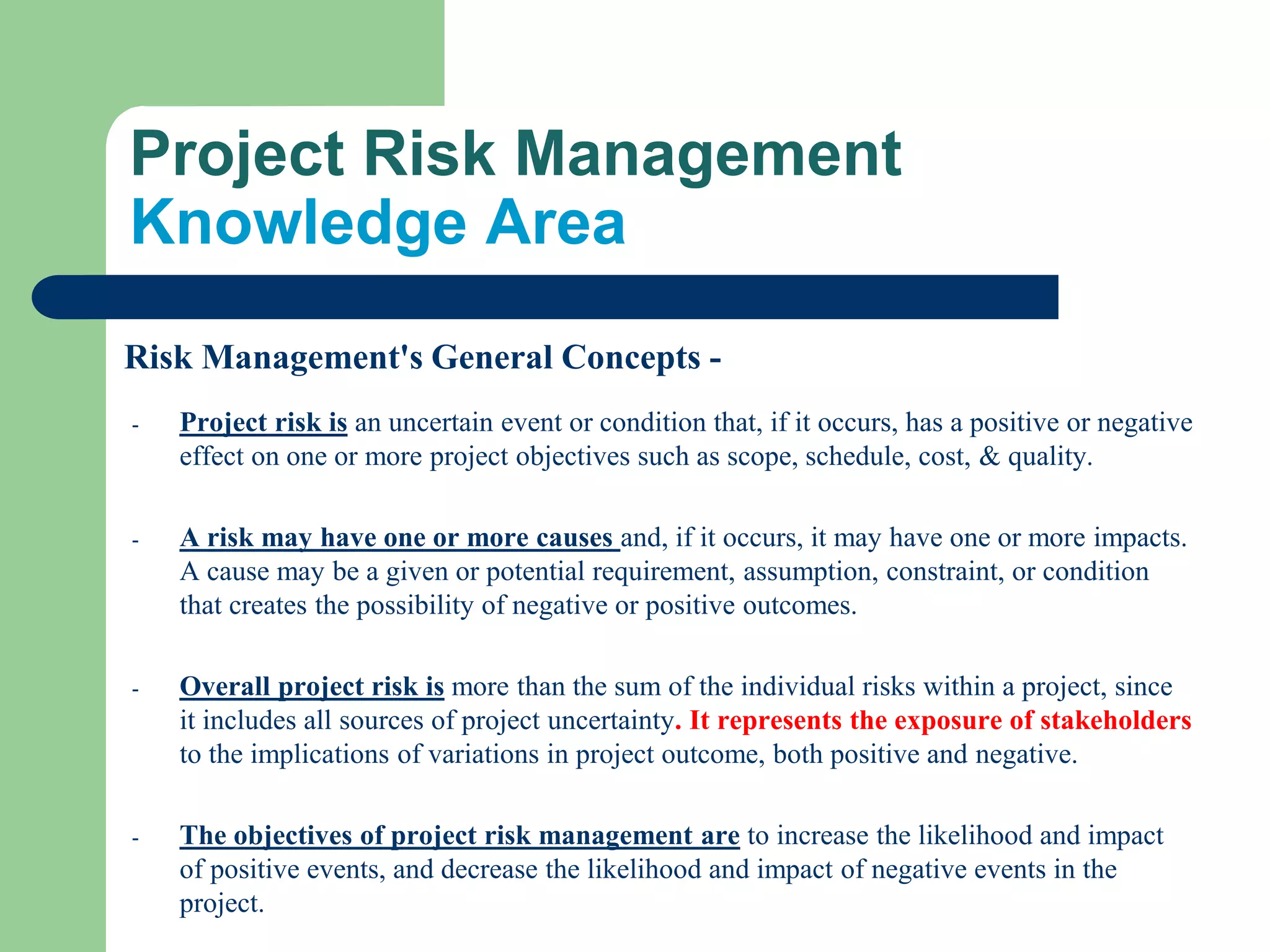 Pmbok 5th planning process group part four _ Project Risk Management ...